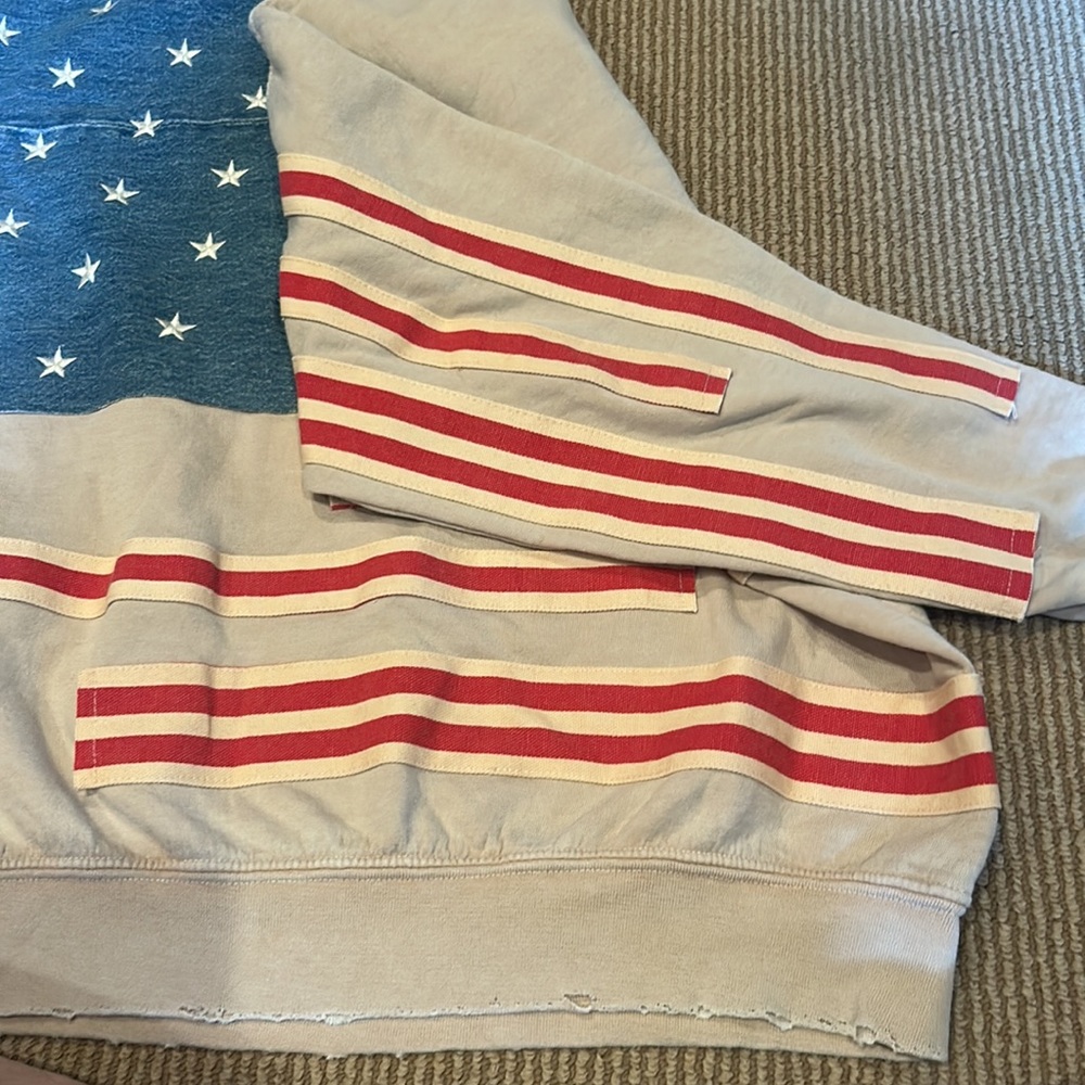 NWT FP x Tricia Fix American flag Blue Star and Red Stripe Sweatshirt size S-L - Picture 8 of 11